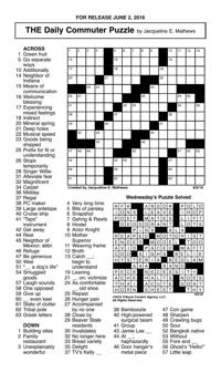 Crosswords June 1 2016 Crosswords Redandblack Com