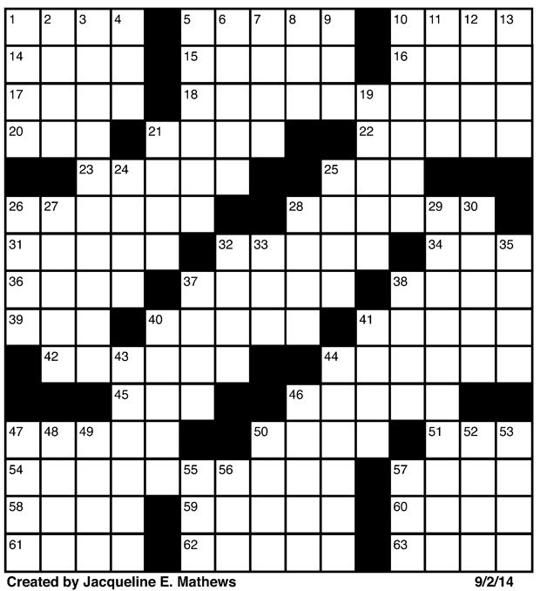 Crossword September 2 | Puzzles | redandblack.com