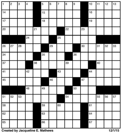 Crossword December 1 | Puzzles | redandblack.com