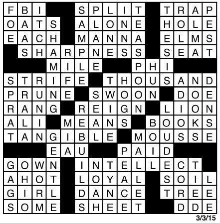 Crossword March 2 | Puzzles | redandblack.com