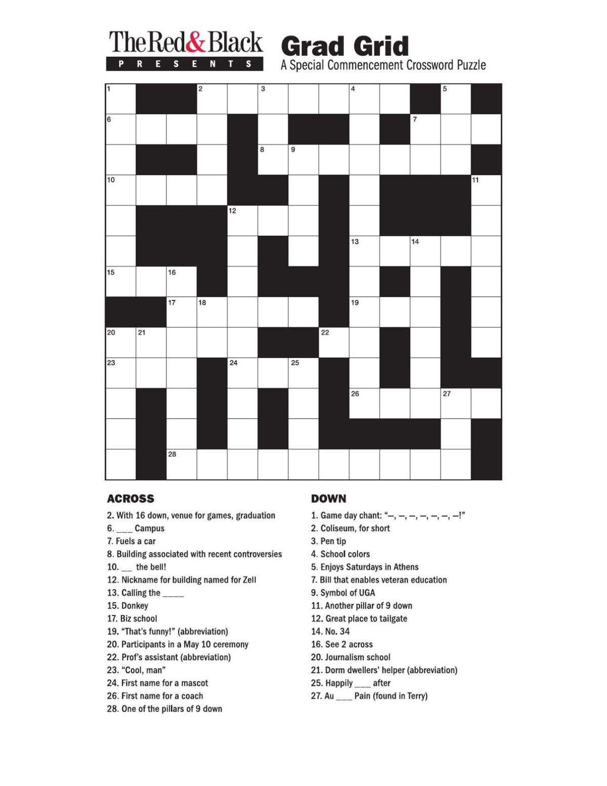 A Special 2019 Commencement Puzzle Crosswords