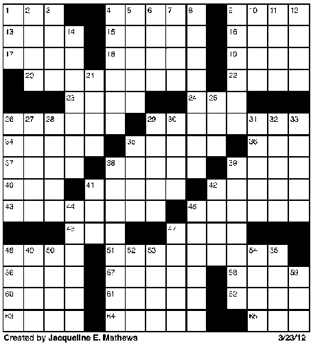 Crossword, March 23 | Puzzles | redandblack.com