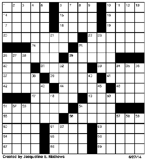 Crossword June 27 | Puzzles | redandblack.com