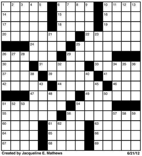 Crossword, June 21 | Puzzles | redandblack.com