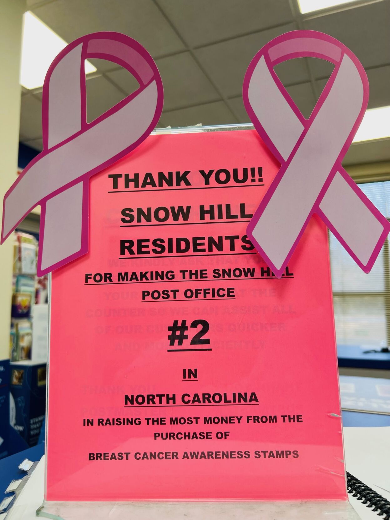 Snow Hill No. 2 in state for breast cancer stamp sales News