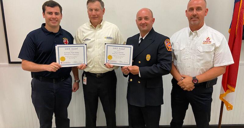 Two fire service men honored for life-saving actions | News | reflector.com