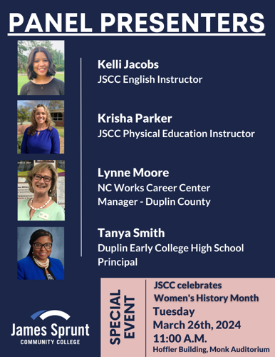 JSCC hosts women's history forum in Monk Auditorium | Duplin Times News |  reflector.com