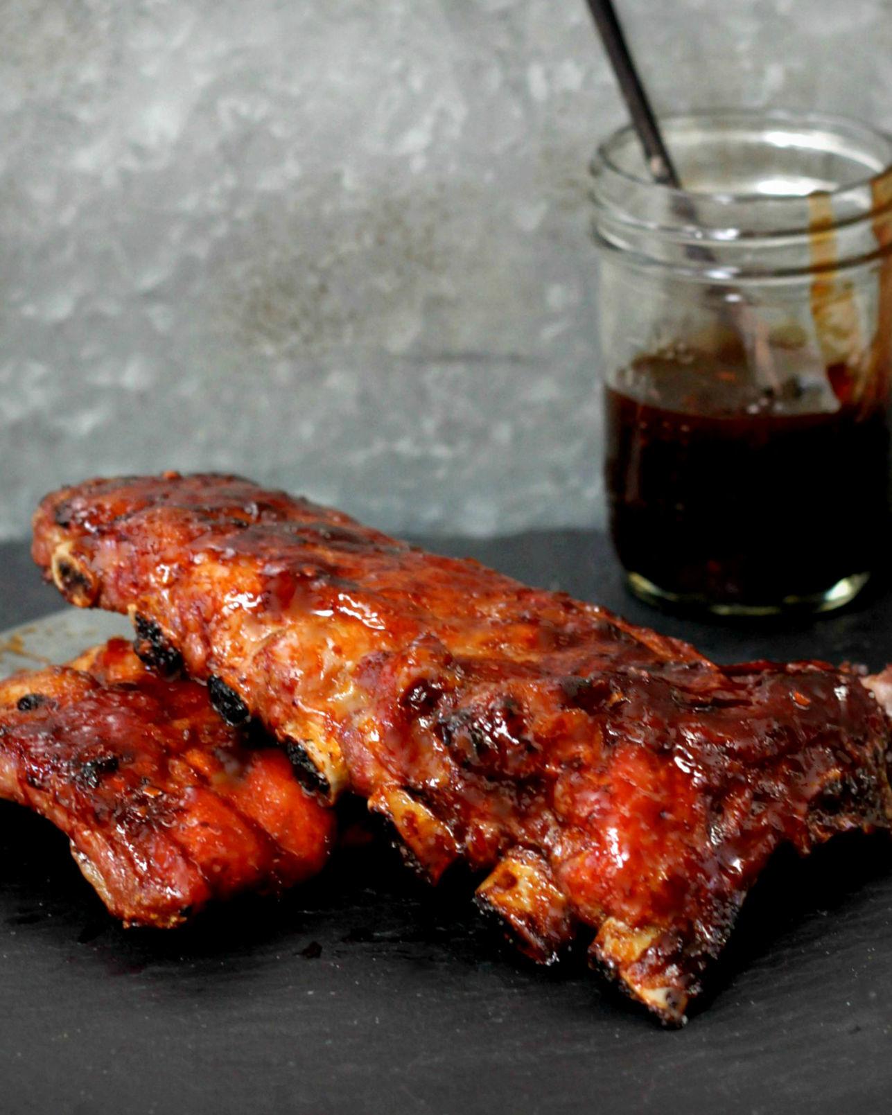 Sweet and Sour Pomegranate Lacquered Ribs