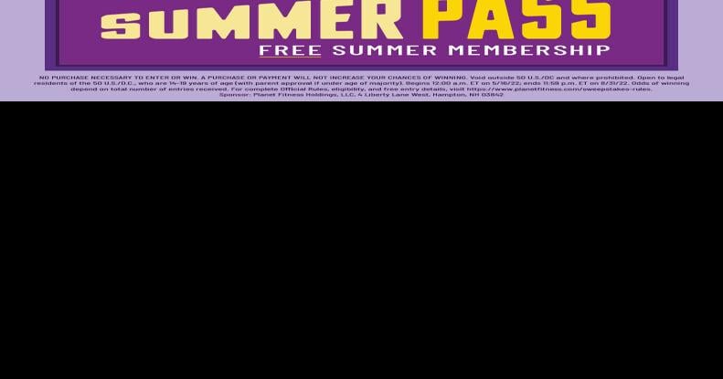 FREE Planet Fitness Summer Pass Membership for Teens