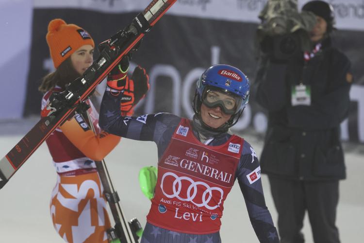 Mikaela winning Finland Alpine Skiing World Cup