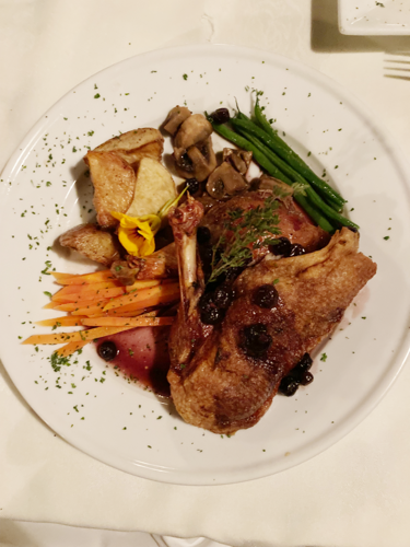Mistral's entree roasted duckling