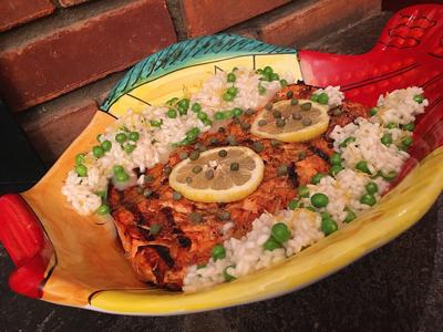 Salmon and risotto