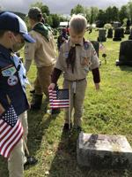 Placing flags on Memorial Day