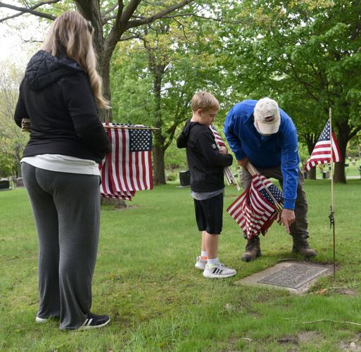 Flags at Oakwood Cemetery, Red Wing, Minnesota, Memorial Day
