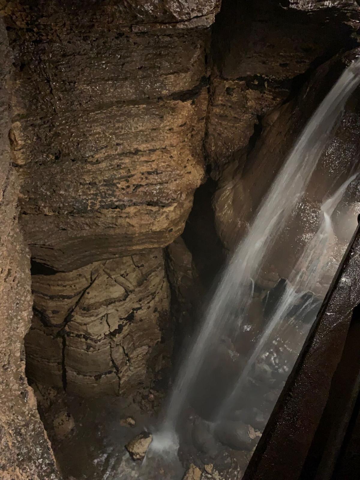 Visit Niagara Cave complete with waterfall at Harmony, Minnesota