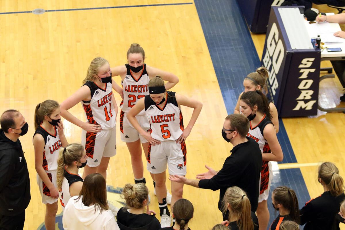 Lake City girls basketball timeout