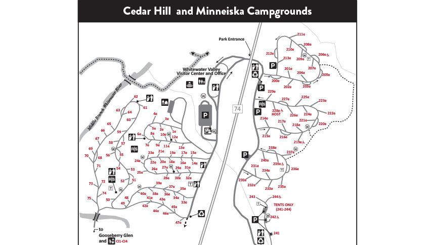 Minn Dnr To Open Two New Campgrounds At State Parks Outdoors Republicaneagle Com Whitewater State Park Map