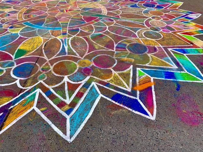 Sidewalk chalk Mandala, Red Wing, Minnesota