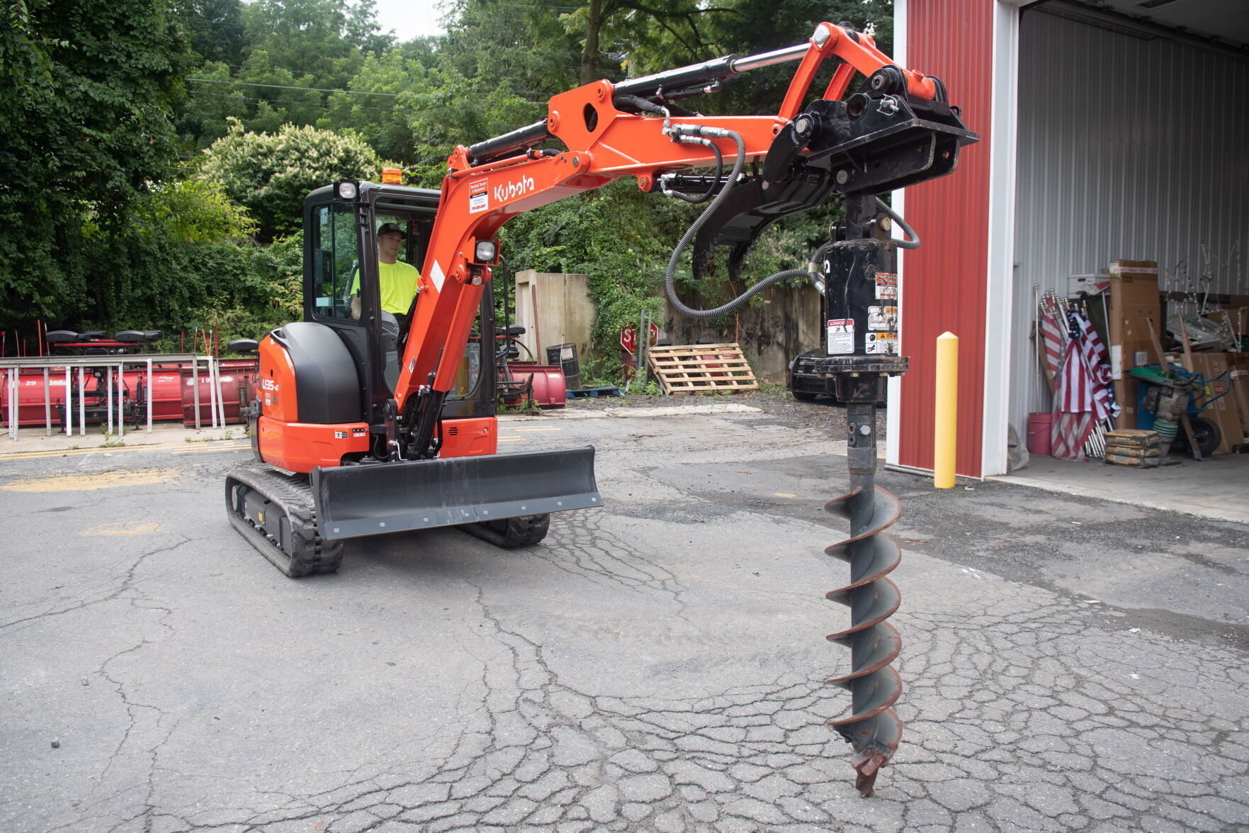 Pottsville Street Department has new sweeper compact excavator