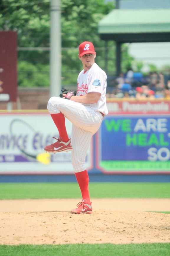 Philadelphia Phillies' reliever Brad Lidge could be rehabbing with the  Lehigh Valley IronPigs by next week 