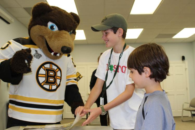 Blades the Bruins mascot visits Maury Loontjens Narragansett Times