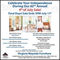 VIRGINIA WAYSIDE FURNITURE, VIRGINIA WAYSIDE