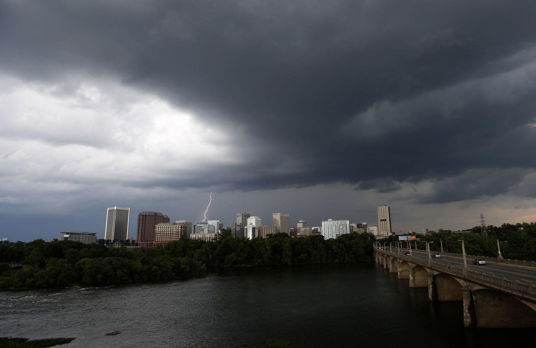 Richmond's worst weather blows in from the west, but storms can take