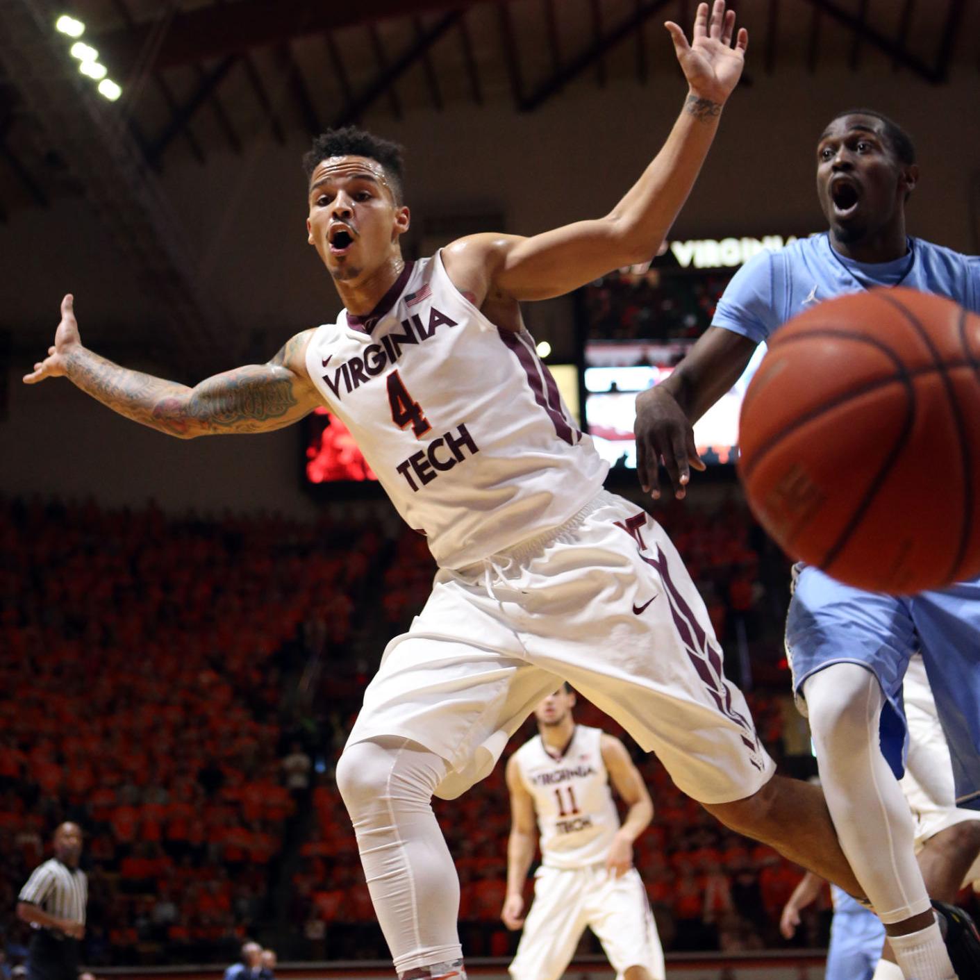 No 2 Unc Holds Off Virginia Tech 75 70 Virginia Tech