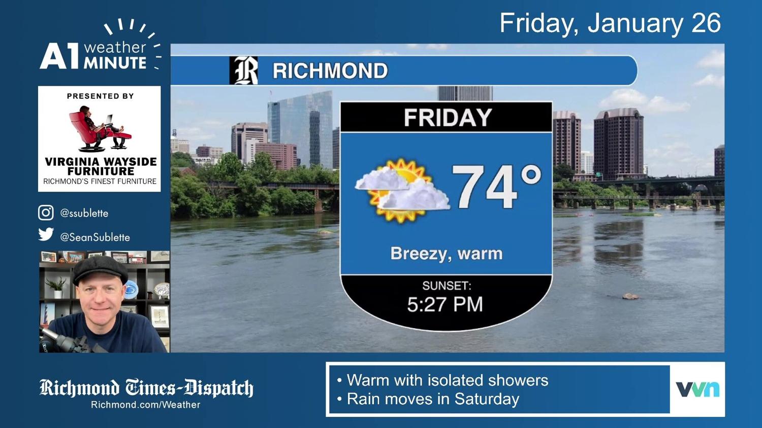 Warm weather ends in Richmond, a cool, wet weekend follows