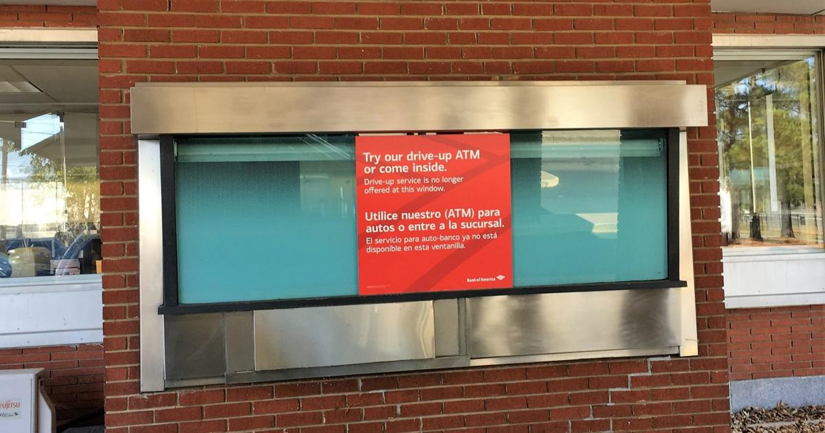 Rethinking the drive-thru teller window: Bank of America has closed all ...