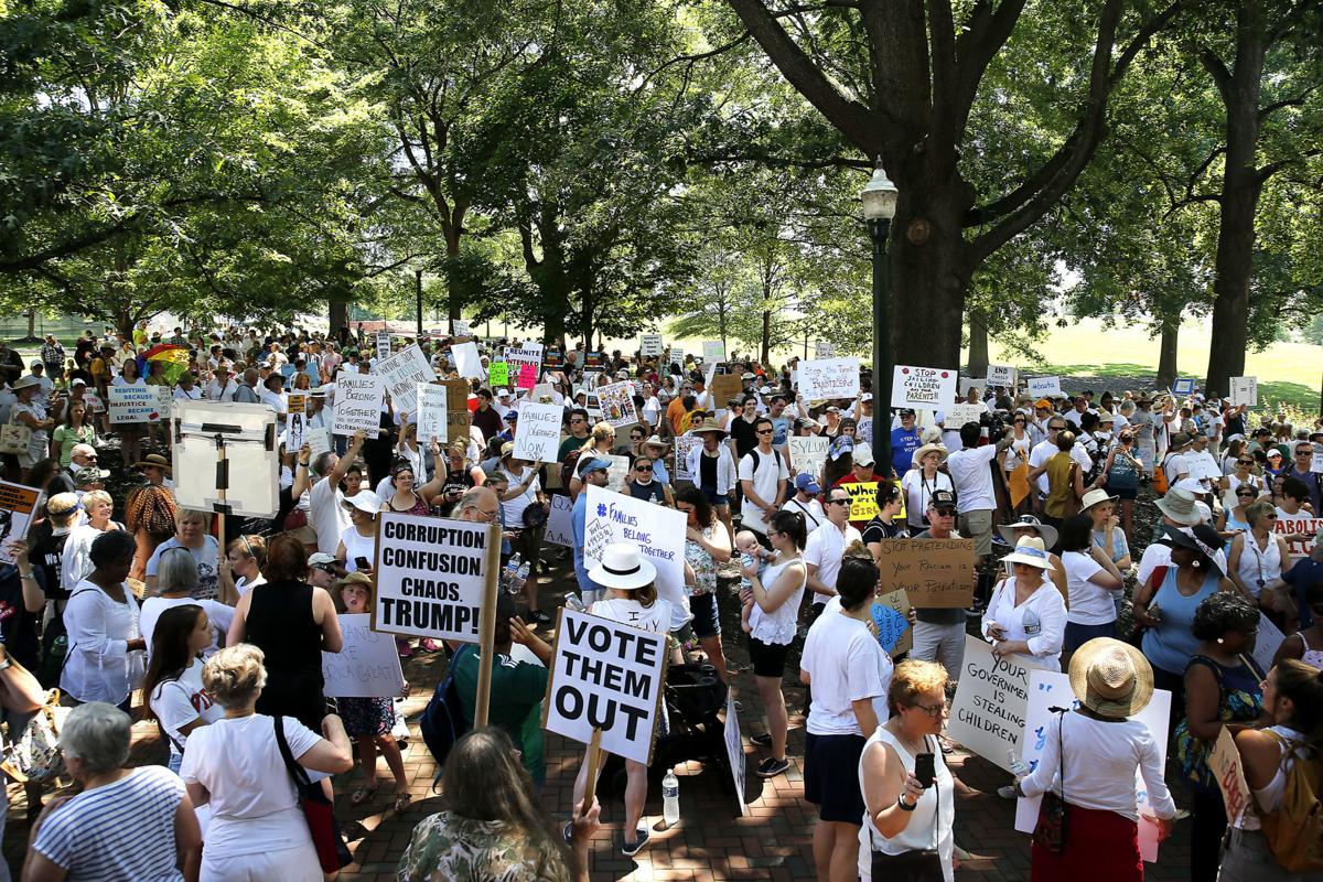 Hundreds protest Trump immigration policies at 'Families Belong Together' rally in ...
