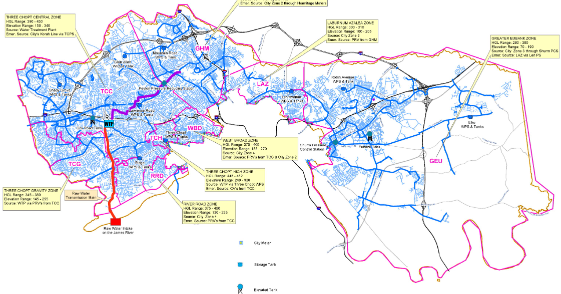 What do Hanover and Henrico’s water systems look like?