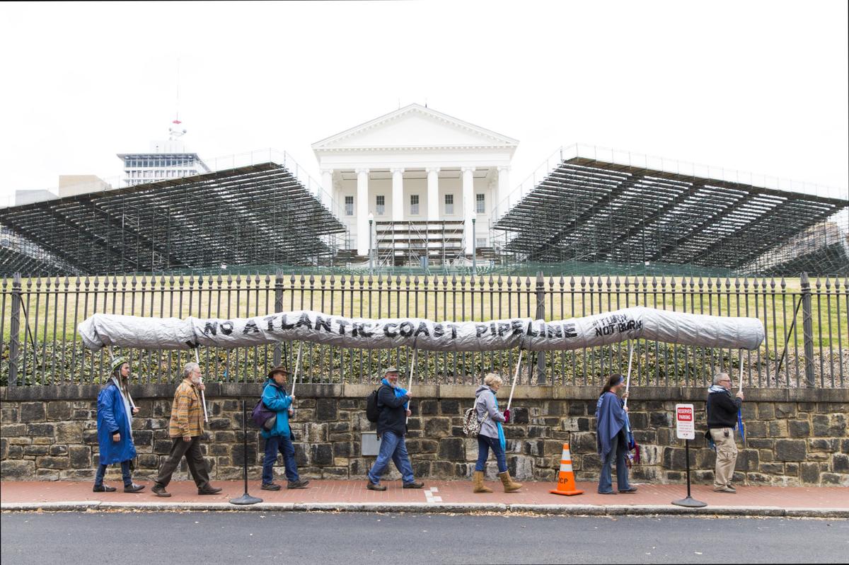 protest against the Mountain Valley and Atlantic Coast pipelines
