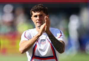 Christian Pulisic of the U.S. during the warm up before the match.