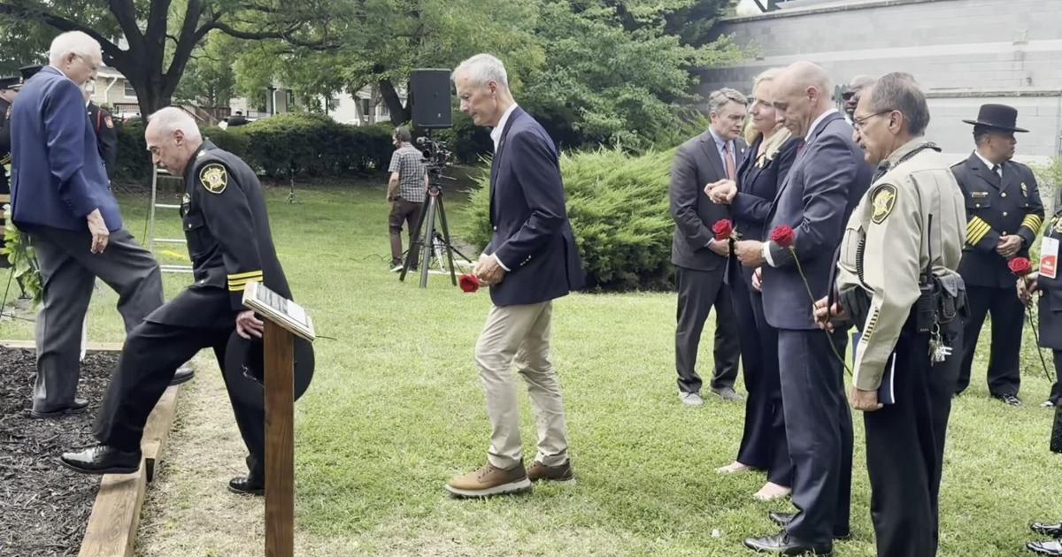 Coverage image for: Spanberger escorts Secretary Meador to lay rose at memorial to Arlington fire and police who have died of 9/11 related illnesses
