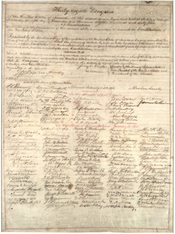 Lincoln-signed copy of 13th Amendment in Richmond | News | richmond.com