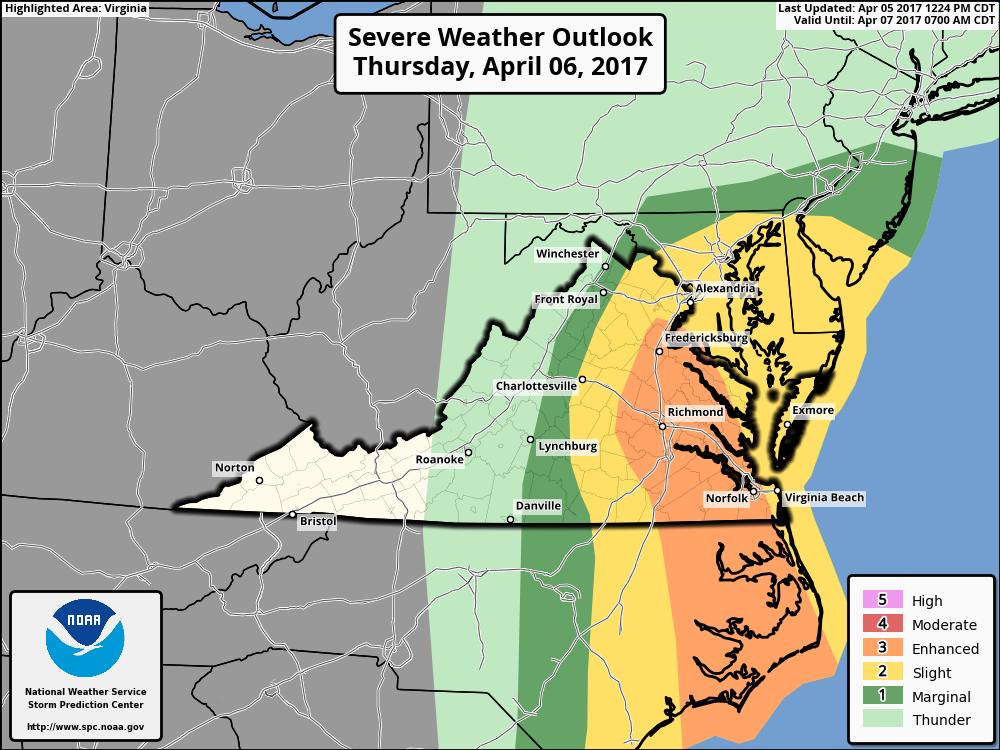 What The Richmond Area Can Expect From Thursday's Severe Weather Threat