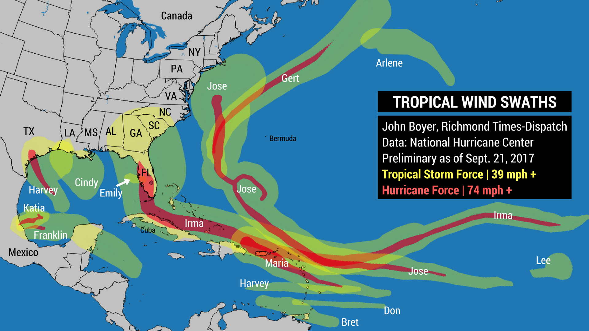 These Maps Help Explain Where And How Powerful Hurricanes Have Been In ...