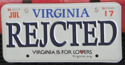 Some Vanity License Plate Requests Are Made In Vain Virginia