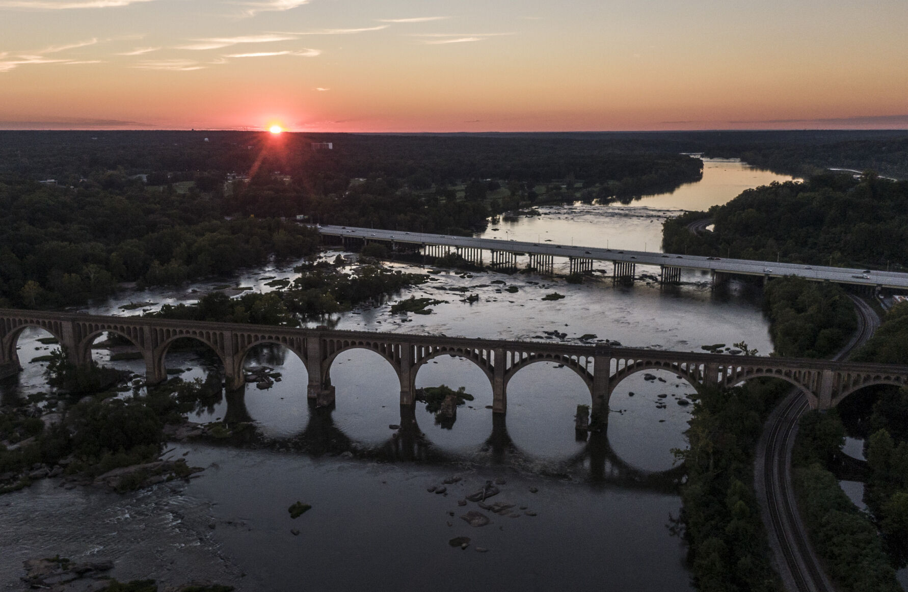 Virginia from Above James River Railway Bridge