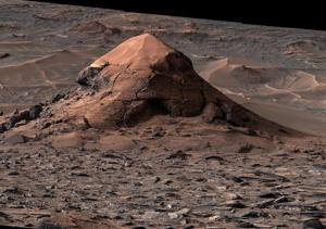 NASA’s Curiosity Mars rover captured this sand-capped butte, nicknamed “Miraflores,” estimated to be about 20 feet tall, on June 11. The butte was left behind as surrounding rock eroded away over time, deepening the broad valley Curiosity is climbing