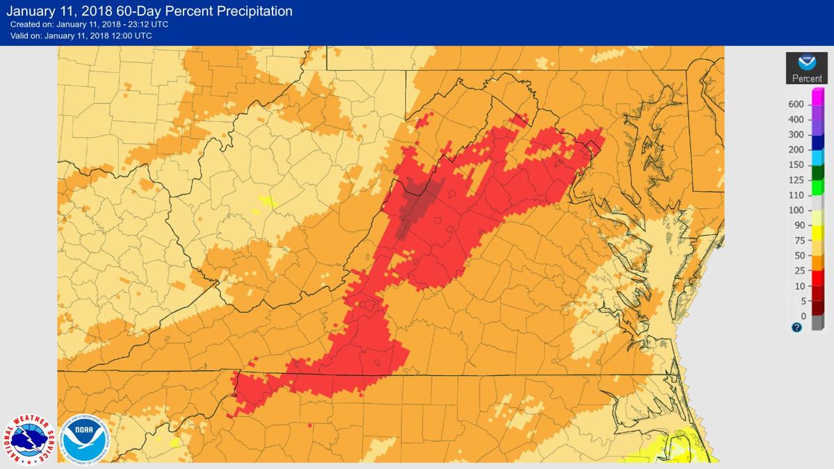 Dry winter allowed drought to develop in Virginia; rain is