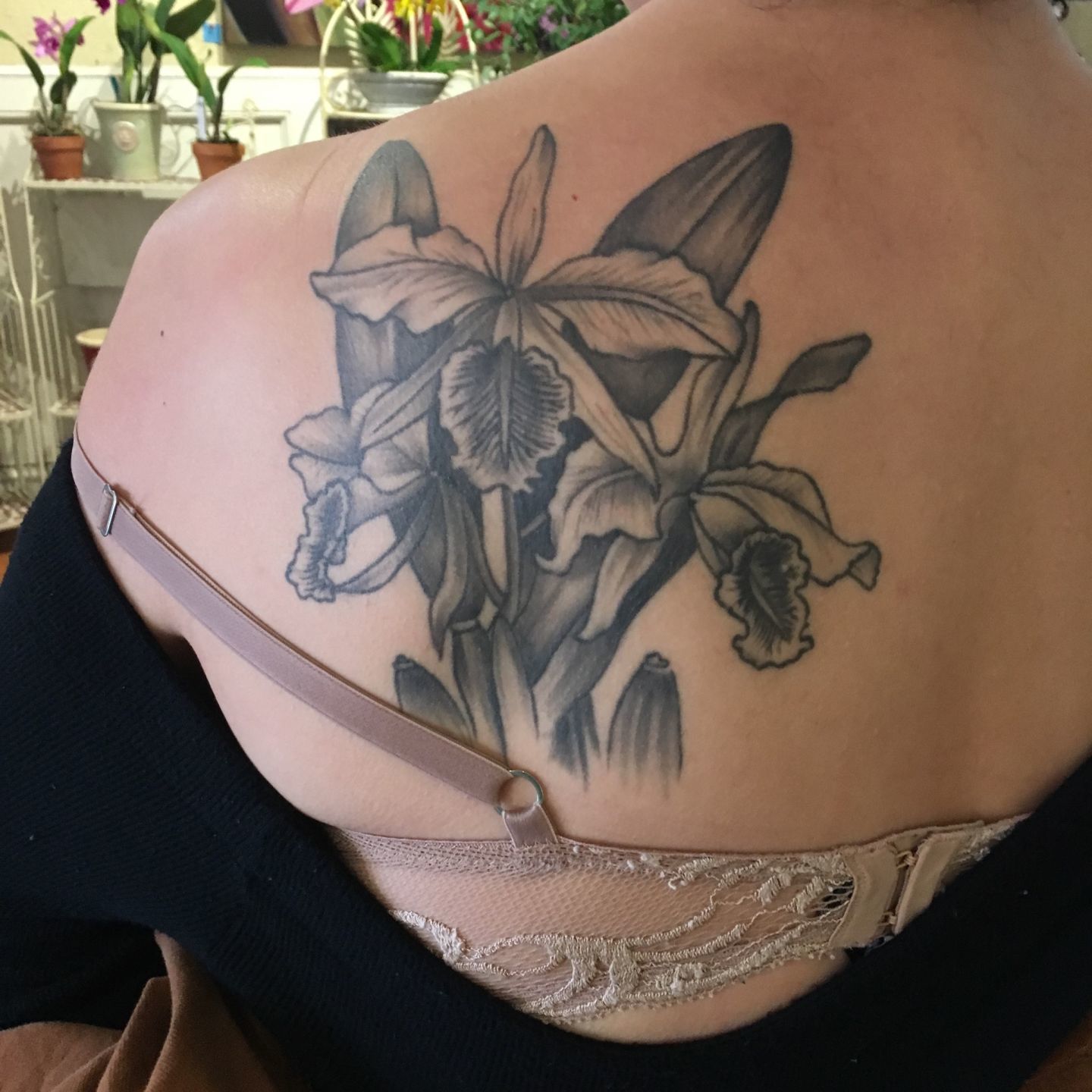 Chinese Orchid Tattoo — LuckyFish, Inc. and Tattoo Santa Barbara