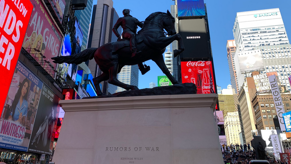UPDATED WITH PHOTOS: Kehinde Wiley sculpture unveiled in Times Square, will be permanently installed in Richmond in December - Richmond.com