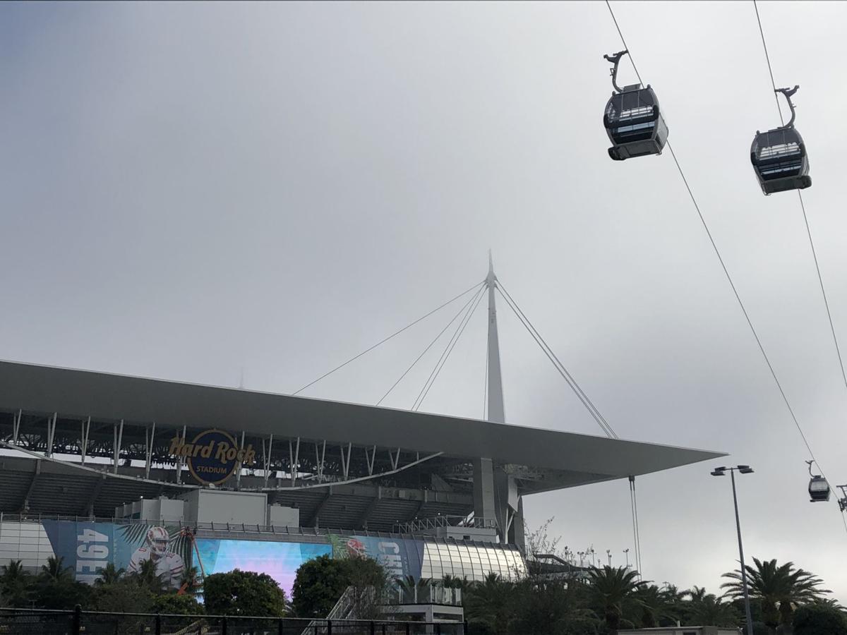 Hard Rock Stadium Building Gondola Ride Before Super Bowl