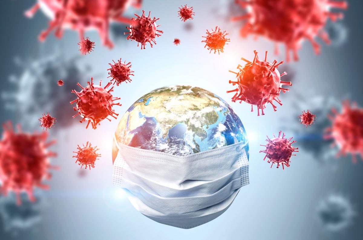 Earth in mask coronavirus