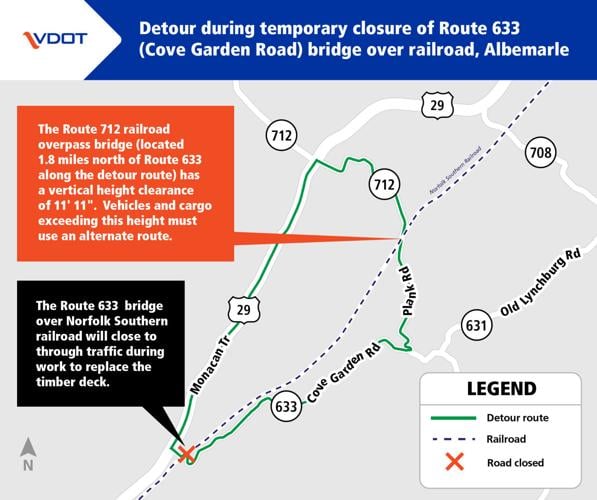 Cove Garden Road to close for bridge deck replacement in Albemarle County