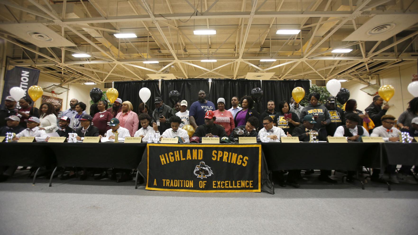 Highland Springs Signing Class Is Perhaps Richmond Area S Biggest