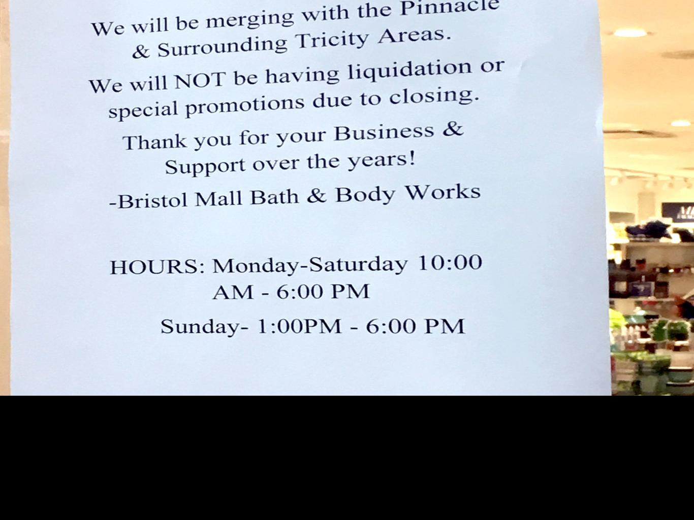 Bath And Body Works Closing Bristol Mall Location Virginia Richmond Com