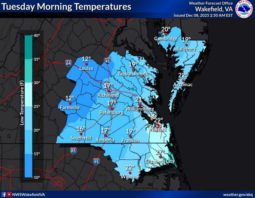 More snow in forecast for Richmond area Monday